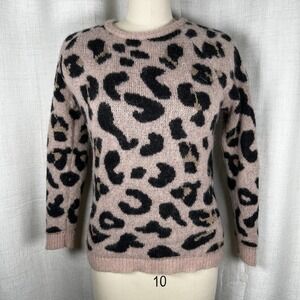 Anthropologie Elsamanda Made‎ in Italy Leopard Print Wool Alpaca Sweater Small